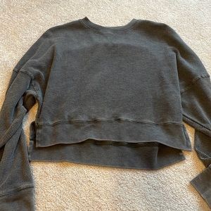 SO waffle knit crewneck sweatshirt